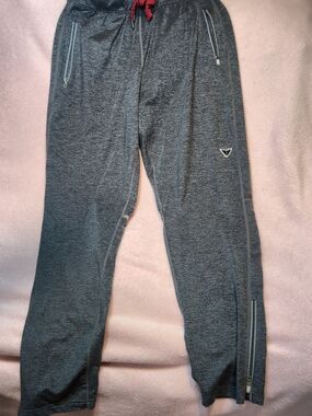 KORSA Heather Gray Athletic Pants with Zipper Ankles